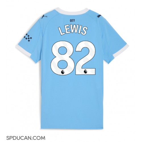 Zenski Nogometni Dres Manchester City Rico Lewis #82 Domaci 2025-26 Kratak Rukav Zenski Nogometni Dres Manchester City Rico Lewis #82 Domaci 2025-26 Kratak Rukav